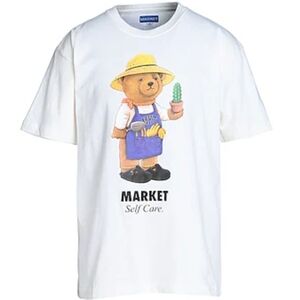 Market botanical gardening teddy bear t shirt/tee, Medium